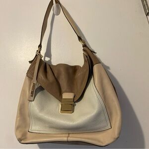 Chic Brown and Cream Shoulder Bag